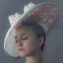 Oversized Brim Style Headpiece With Pink Petals, thumbnail 1 of 5