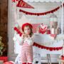 Red And Cream Scalloped Felt Christmas Banner Set, thumbnail 1 of 5