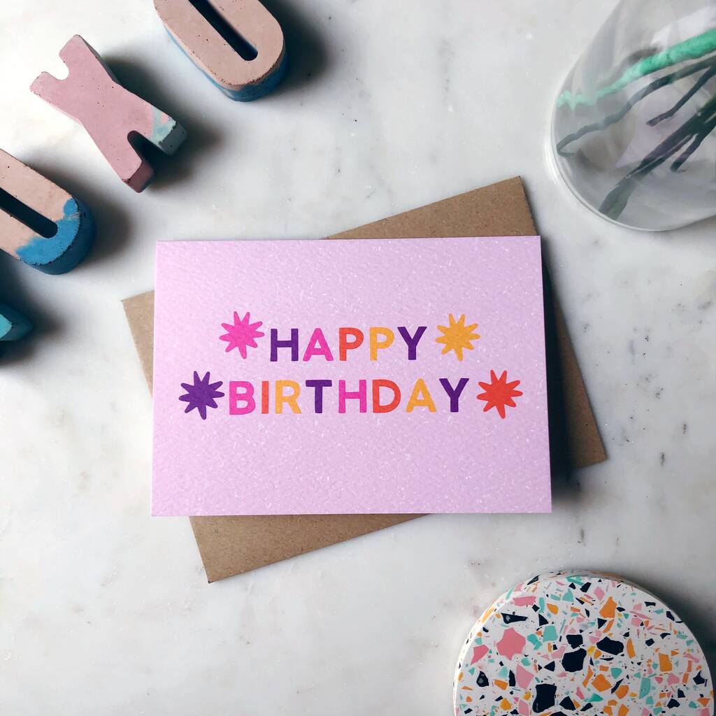 'Happy Birthday' Colourful Landscape Card By Xoxo Designs by Ruth ...