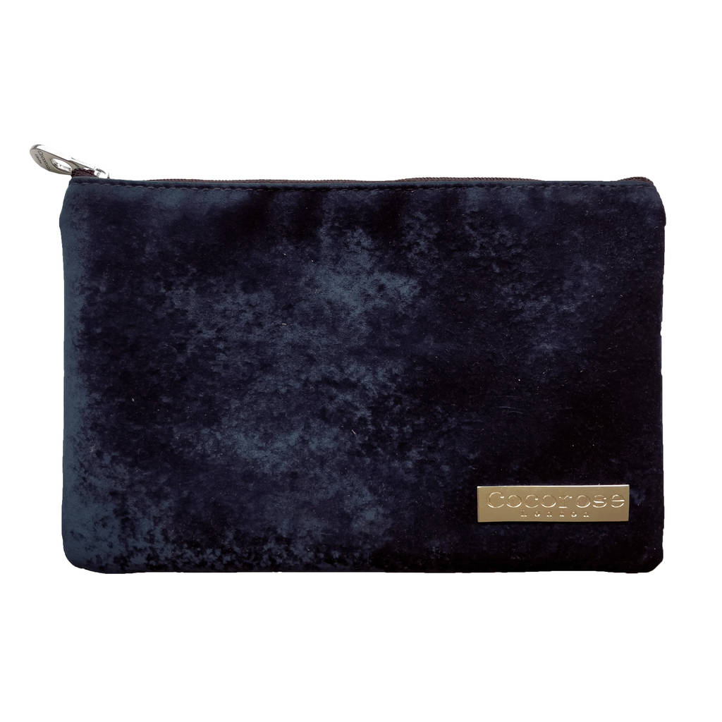 velvet embroidered makeup bag