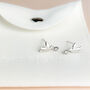 Sterling Silver Flying Dove Stud Earrings, thumbnail 4 of 5