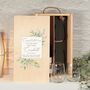 Eucalyptus Wedding Gift Set Bottle Box With Two Glasses, thumbnail 3 of 4