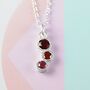 Garnet And Pink Ruby Silver January And July Birthstone Pendant, thumbnail 1 of 4