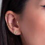 14 K Solid Gold Star Earrings, thumbnail 2 of 3