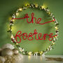 Personalised Mistletoe Family Fairy Light Wreath, thumbnail 2 of 7