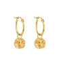 18ct Gold Plated Star Sign Charm Hoop Earrings, thumbnail 3 of 12