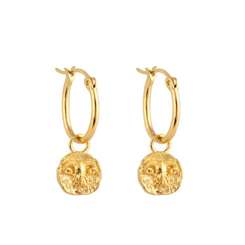 18ct Gold Plated Star Sign Charm Hoop Earrings, 3 of 12