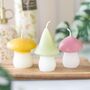 Set Of Three Pastel Mushroom Candles, thumbnail 1 of 2