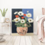 Stripy Vase Flowers Art Print, thumbnail 4 of 5