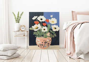 Stripy Vase Flowers Art Print, 4 of 5