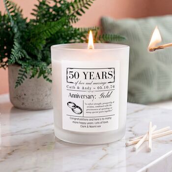 Personalised 50th Golden Anniversary Meaning Candle, 2 of 12