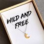 Wild And Free Moon Necklace In Sterling Silver, thumbnail 1 of 5