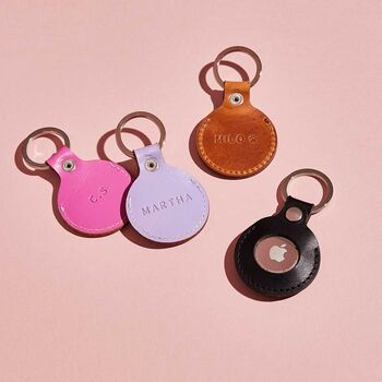 Personalised Leather Air Tag Keyring, 2 of 5