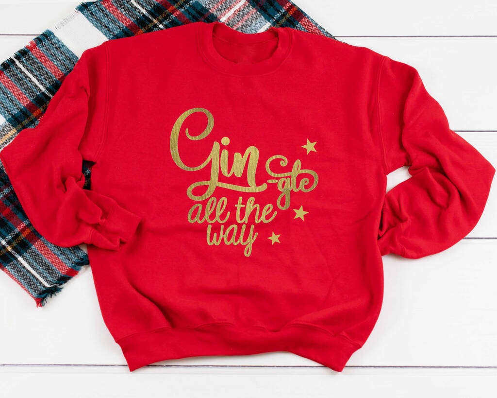 Gin Gle All The Way Ladies Christmas Jumper By Betty Bramble ...