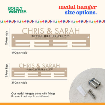 Couples Personalised Medal Hanger, 4 of 5