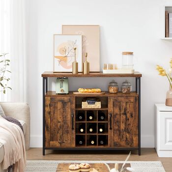 Buffet Table With Bottle Holder And Two Door Cupboard, 3 of 6