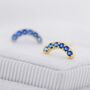 Ombre Sapphire Blue Cz Curved Bar Stud Earrings, thumbnail 5 of 12