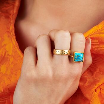 Blue Diamond Sprinkle Ring In Gold Vermeil, 2 of 7