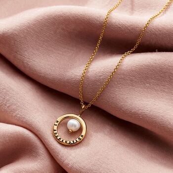 Mini Personalised Pearl And Circle Necklace, 4 of 9