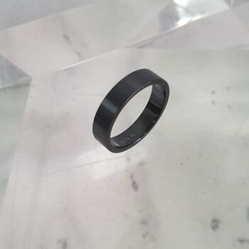 Personalised Zirconium Flat Court Wedding Ring, 4 of 8