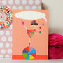 Personalised Bubble Girl On Ball Card, thumbnail 4 of 4