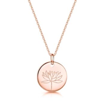 Personalised Birth Flower Necklace 18 K Rose Gold Plate, 5 of 10