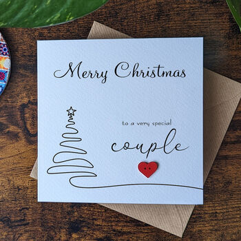 Couple Christmas Card, 3D Wooden Heart, 2 of 4