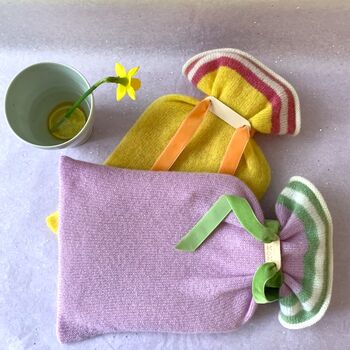 Personalised Cashmere Hot Water Bottle, Candy Striped, 3 of 8