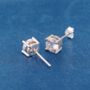 8 Mm Cz Sterling Silver Stud Earrings, thumbnail 3 of 7