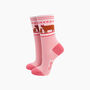 Highland Cow Calf Striped Bamboo Socks In Pink, thumbnail 1 of 4