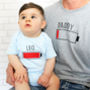 Daddy And Baby Recharge Battery T Shirt Set, thumbnail 2 of 5