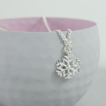 Silver Plated Snowflake Birthstone Charm Necklace, 5 of 10
