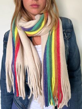 Rainbow Stripe Blanket Scarf, 2 of 7