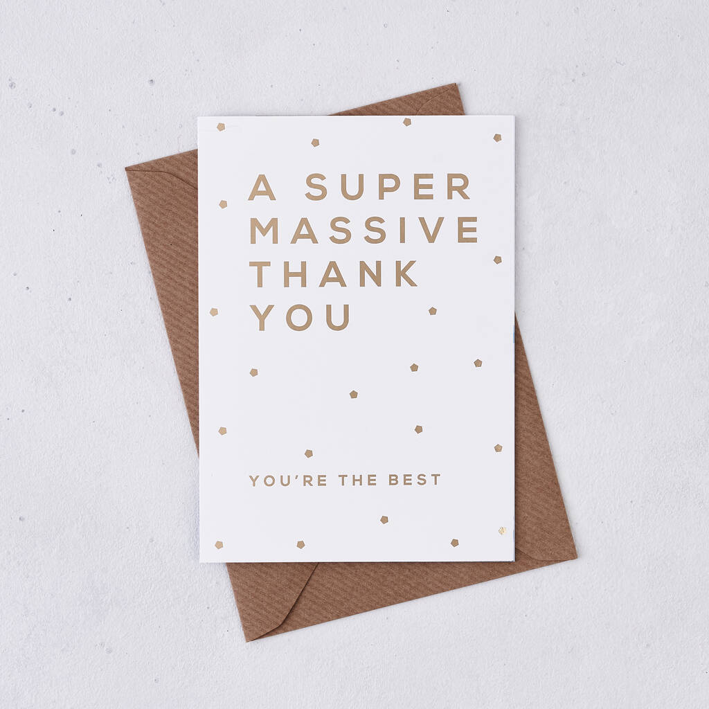Gold Foil Thank You 'You're The Best' Card, 1 of 2