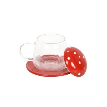 Glass Mushroom Mug And Saucer, 3 of 6