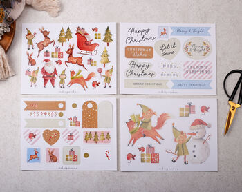 Diy Make Your Own Christmas Greeting Card Making Kit With Elves, 6 of 11