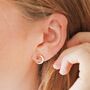Crystal Moon Stud Earrings In Gold Plating, thumbnail 2 of 5