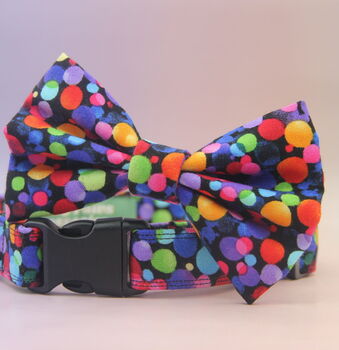 Multicoloured Confetti Dog Bow Tie, 2 of 11