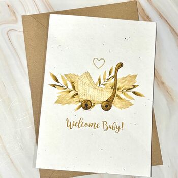 Plantable Wildflower Seed New Baby Card A5 Size, 7 of 8