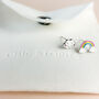 Sterling Silver Cloud And Rainbow Stud Earrings, thumbnail 6 of 7