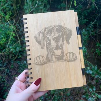 Personalised Great Dane Dog Engraved Notebook, 4 of 6