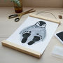 Personalised Baby Penguin Footprint Kit, Unframed, thumbnail 7 of 12
