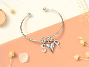 Personalised Double Initial Silver Bracelet, 5 of 8
