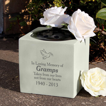 Personalised Dove Graveside Flower Memorial Holder, 2 of 2