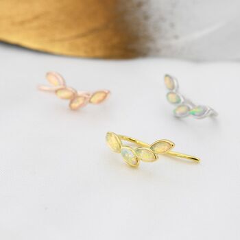 Opal Marquise Crawler Earrings In Sterling Silver, 4 of 12