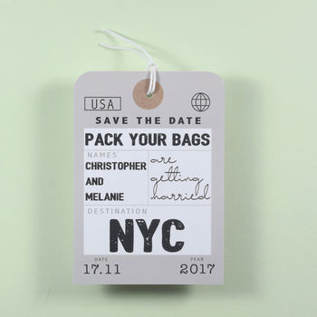 Save The Date Floral Back Luggage Tag, 5 of 9