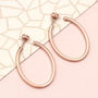 Contemporary Rose Gold Oval Hoop Earrings, thumbnail 1 of 5