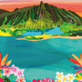 Hawaii, Kualoa Ranch Illustrated Travel Print, thumbnail 3 of 3