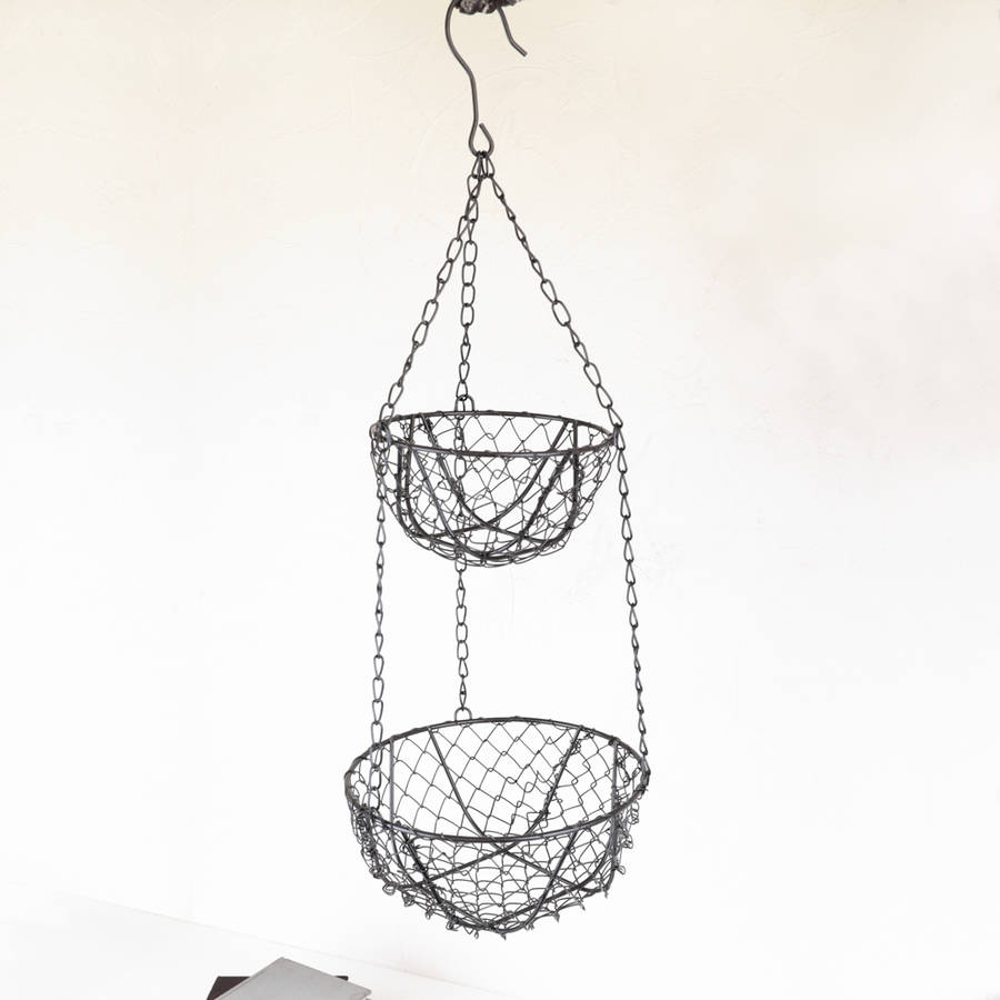 Duo Chicken Wire Hanging Basket By Dibor | notonthehighstreet.com