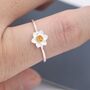 Sterling Silver Cute Blossom Daffodil Flower Ring, thumbnail 3 of 11